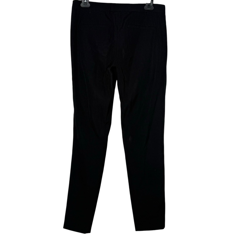 Theory Straight Leg‎ Black Pants Zipper Detail Wool Blend Career Casual Size 4
